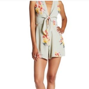 Privacy Please Floral Rivington Romper in Green